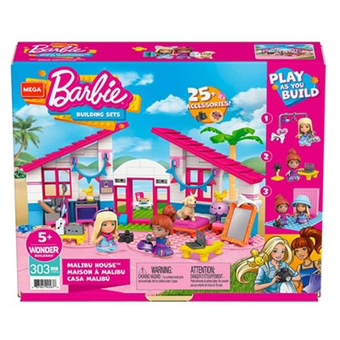 Mattel Mega Bloks Barbie Σπίτι Malibu – 300 Τμχ (GWR34)  / Τουβλάκια-Μαγνητικά   
