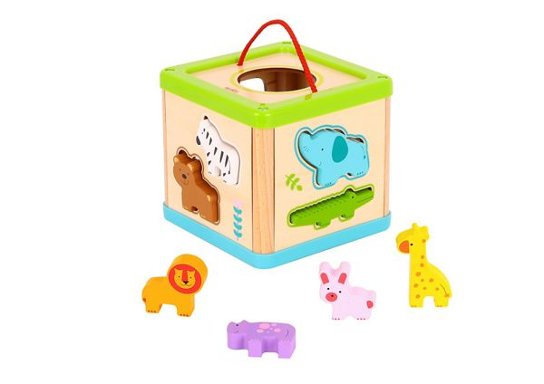 Tooky Toy :: WOODEN CUBE WEDGED ANIMALS 