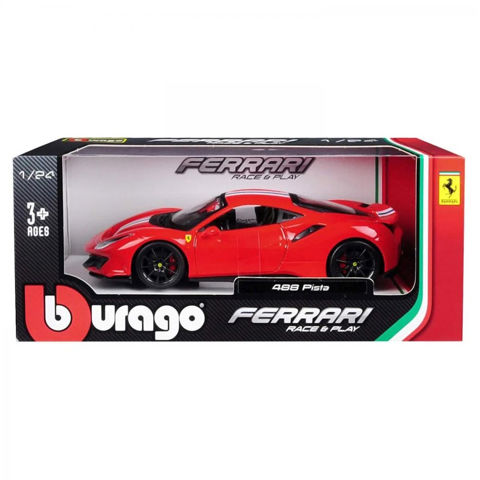 Bburago 1/24 Ferrari Race & Play – Ferrari 488 Pista Diecast (18-26026)  / Cars, motorcycle, trains   