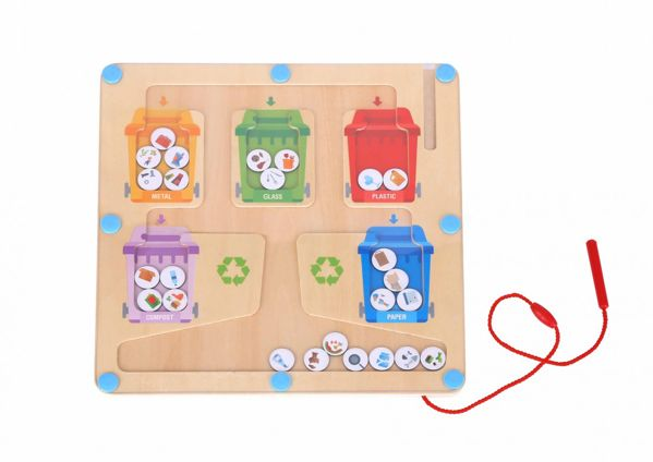 Tooky Toy :: WOODEN MAGNETIC MAZE RECYCLING 