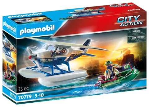 Pursuit of a smuggler by a police seaplane   / Playmobil   