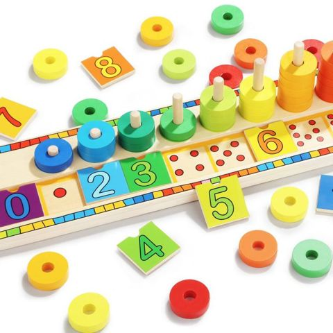Rainbow Donuts Count＆Αριθμοί αντιστοίχισης  / Ξύλινα Παιχνίδια   