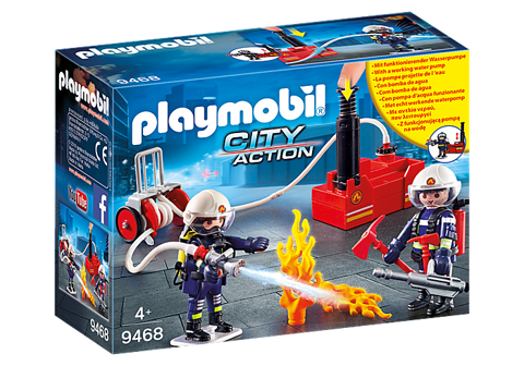 Firefighters with water pump  / Playmobil   