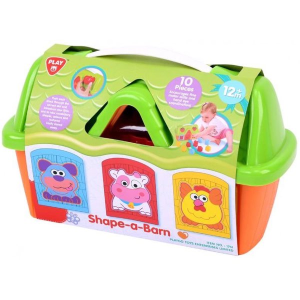 Playgo Shape & Lock Barn Στάβλος με Σφηνώματα 10τμχ 