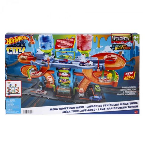 Mattel Hot Wheels® Mega Πλυντήριο Χρωμοκεραυνών HDP05  / Πίστες-Γκαράζ   