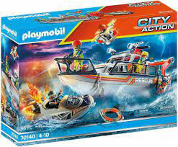 Playmobil City Action Firefighting Operation With Rescue Boat  