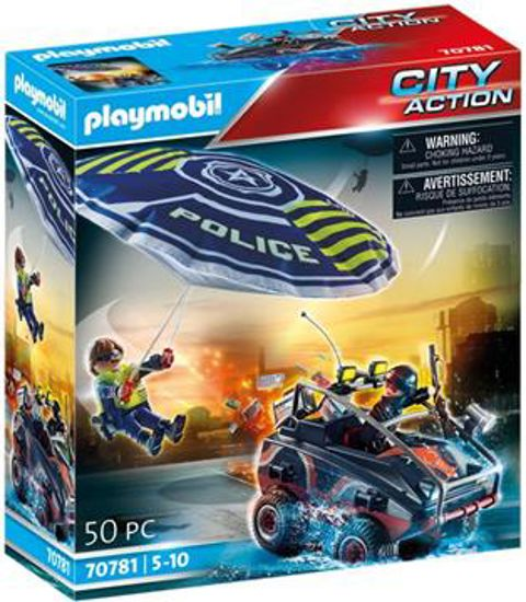 Playmobil Amphibious Vehicle Chase By Police Parachute   / Playmobil   