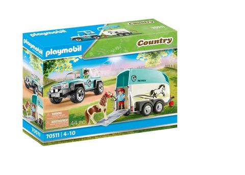 Playmobil Vehicle With Pony Carriage Trailer   / Playmobil   