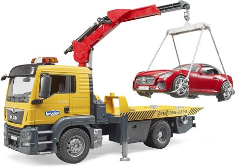 MAN roadside assistance truck with crane & car - Bruder #03750   