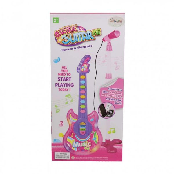 Electric Rock Guitar with Microphone , Light and Sounds - 2 Designs (41.HK-6012C) 