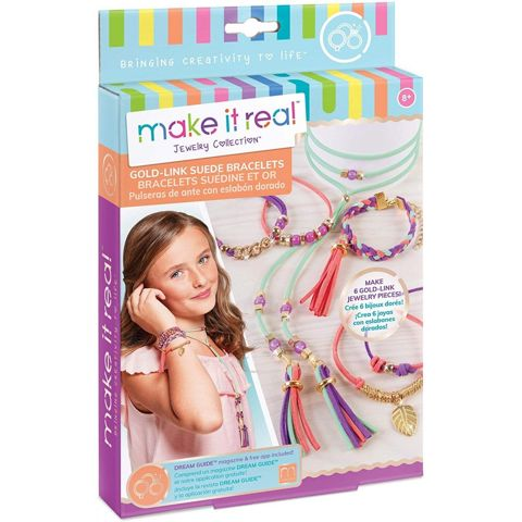 Make It Real - Gold Link Suede Bracelets (1207)  / Beauty Sets- Jewelry   