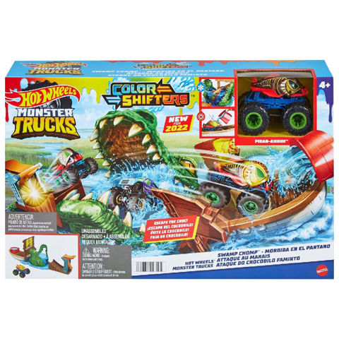 Mattel Hot Wheels Monster Trucks: Πίστα Color Shifters - Swamp Chomp Playset HGV14  / Πίστες-Γκαράζ   
