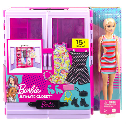Mattel Barbie Νέα Ντουλάπα της Barbie με κούκλα HJL66  / ΛΑΜΠΑΔΕΣ   