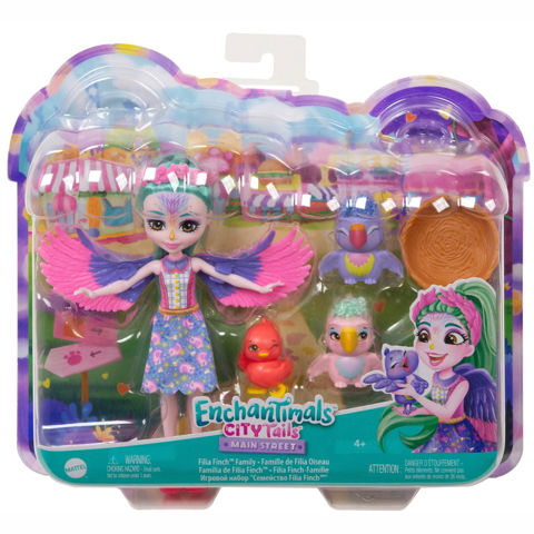 Mattel Enchantimals City Tails - Οικογένεια Σπίνων HKN15  / Σπιτάκια-Playset- Polly Pocket   
