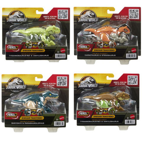 Mattel Jurassic World Fierce Changers Δεινόσαυροι 2 σε 1 - Σχέδια HLP05  / Δεινόσαυροι-Ζώα   