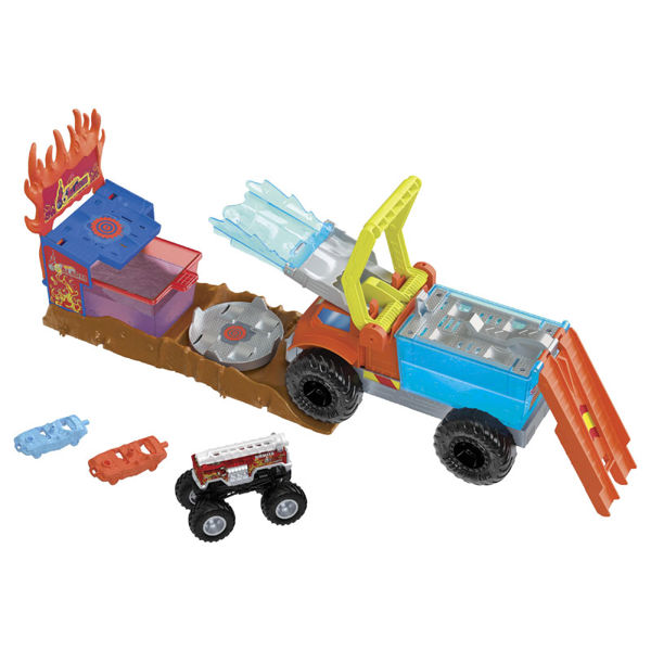 Mattel Hot Wheels Lightning Monster Trucks Fire Engine HPN73 Playset 