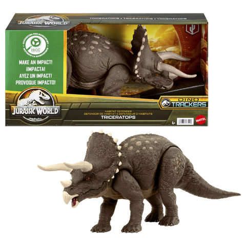 Mattel Jurassic World Δεινόσαυρος Triceratops από ανακυκλωμένο πλαστικό HPP88  / Δεινόσαυροι-Ζώα   