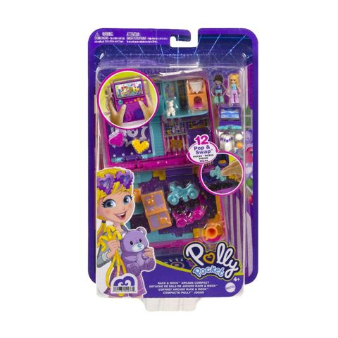 Mattel Polly Pocket – Ο Κόσμος Της Polly, Race & Rock Arcade Compact HCG15 (FRY35)  / Σπιτάκια-Playset- Polly Pocket   