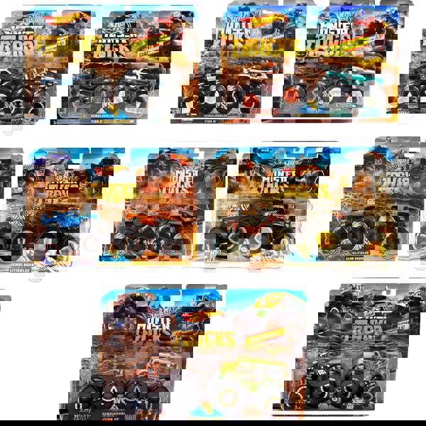 HOT WHEELS MONSTER TRUCKS VEHICLES SET OF 2 