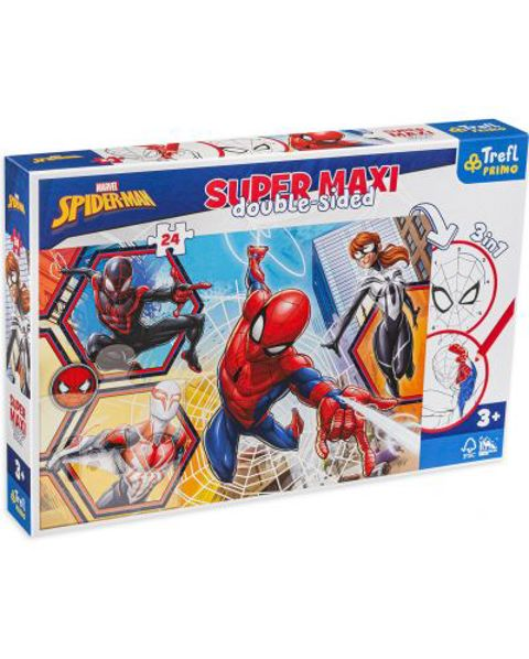 Παζλ διπλής όψης Trefl 24 μεγάλα κομμάτια-Spiderman σε δράση  /  Puzzles   
