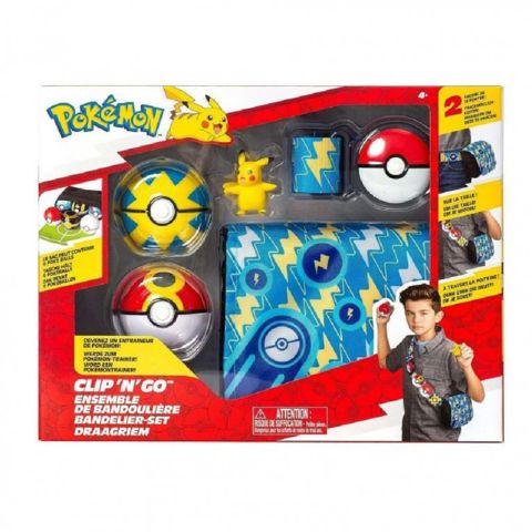 Pokemon Clip 'N' Go Bandolier Σετ με 2 Poke Balls και 1 Φιγούρα Μάχης 5εκ. Pikachu Wave 4 (JW000028-W4/PKW3156)  / Αγόρι Ηρωες   
