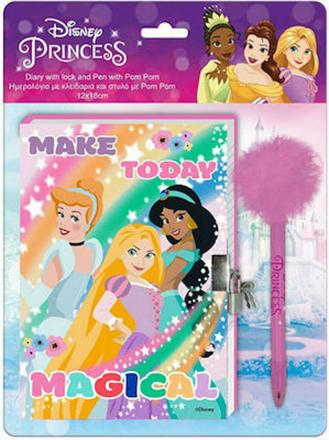 Διακάκης Σημειωματάριο 60 Φύλλων με Λουκέτο Disney Princess 12x18εκ  / Ημερολόγια-Σημειωματάρια    