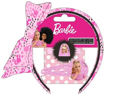 Διακάκης Στέκα Με Φιόγκο Και Κοκαλάκια Σετ 3τεμ Barbie 570335  / Σετ Ομορφιάς-Κοσμήματα   