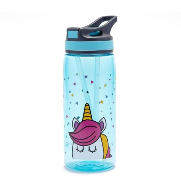 YOLO Tritan Water Bottle With Unicorn Straw 500 ml 10502 